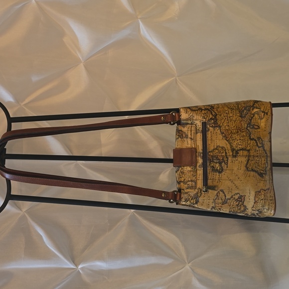 Patricia Nash World Map Patterned Crossover Bag - Picture 2 of 13